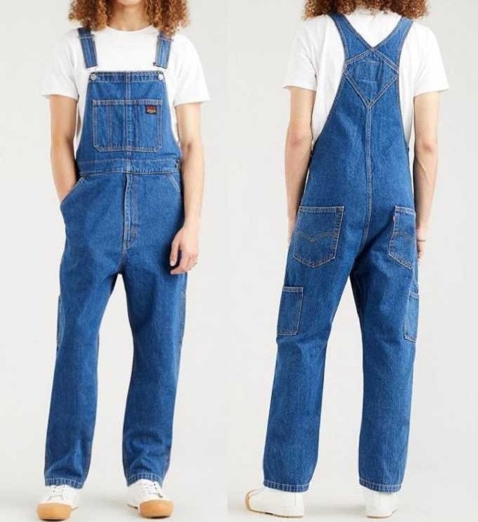  Levi's M Denim overall regular price 12100 jpy blue BIGE Work wear American Casual college 