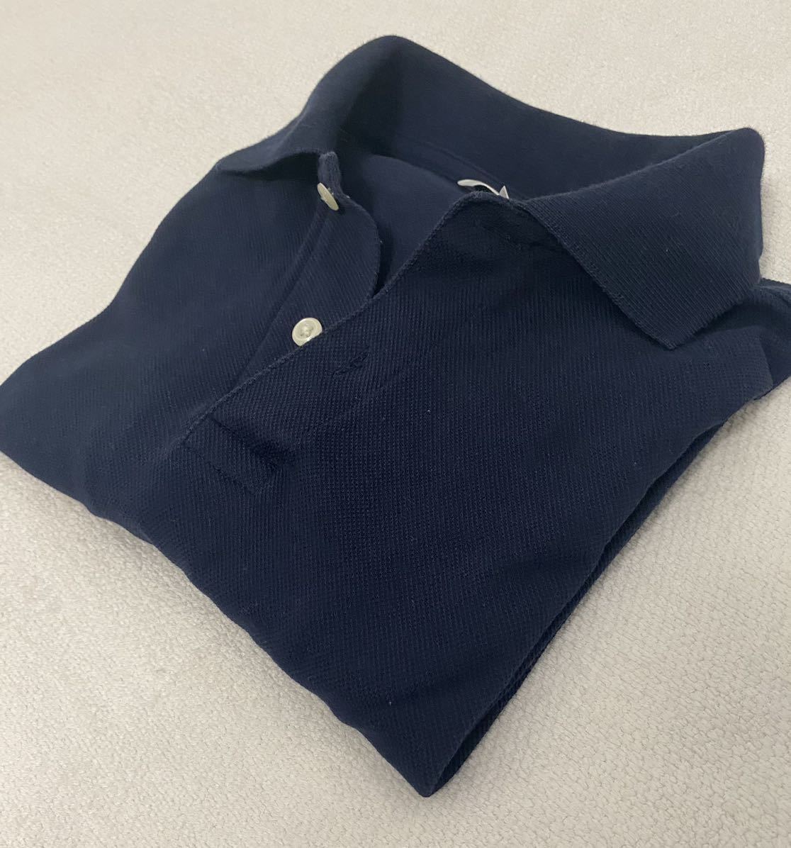 Dry Polo Shirt 袖 ポロシャツ semi-new！size S ~ M Navy blue コン色です。_画像8