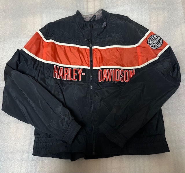 90s USA製 Harley Davidson レーシングジャケット ブルゾン ヴィンテージ エボ ショベル ハーレーダビッドソン ジャケット アウター_画像1