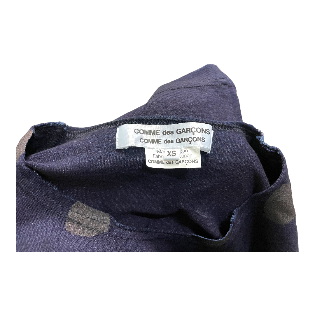 COMME des GARCONS indigo dyeing dot print long sleeve T-shirt XS navy Comme des Garcons 5D075