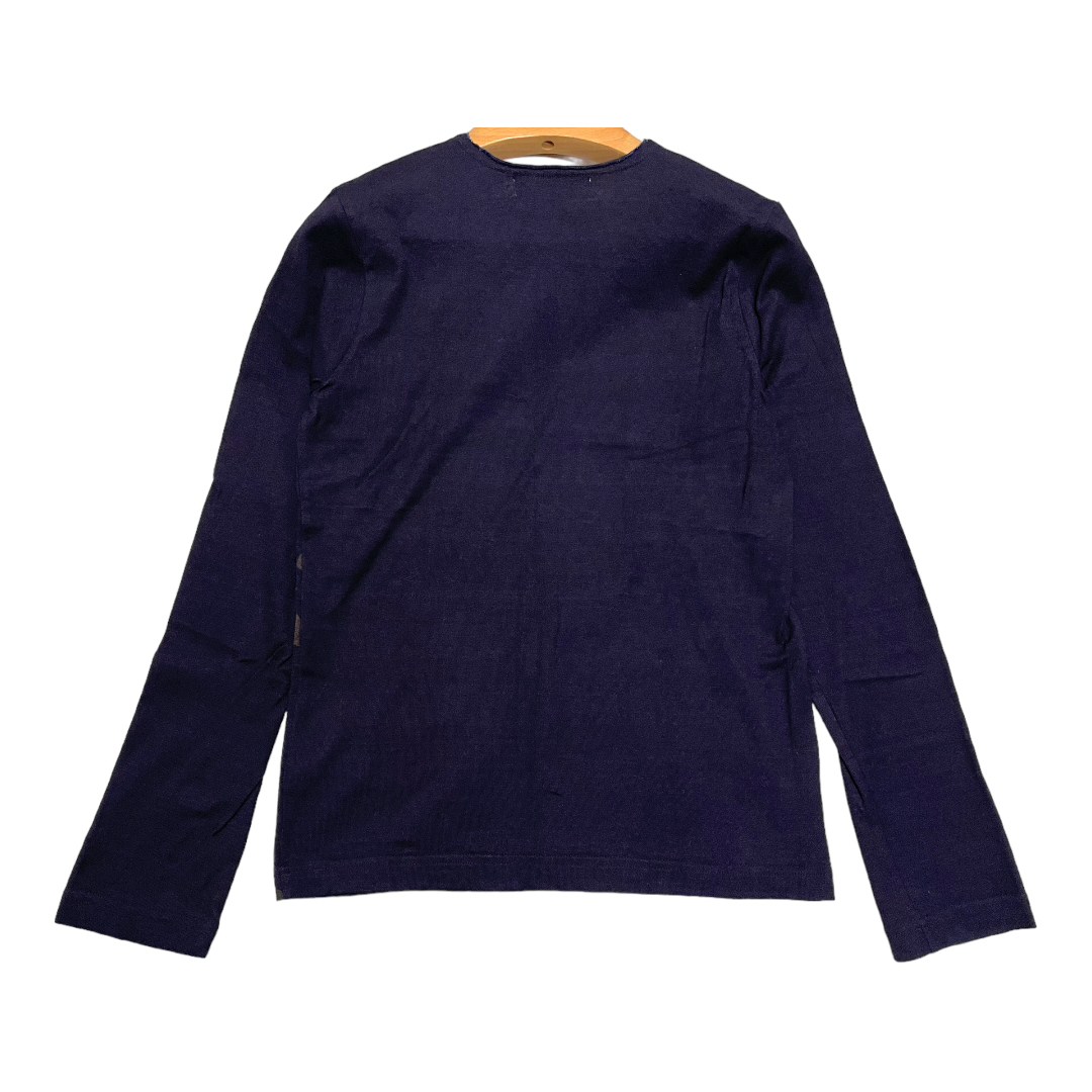 COMME des GARCONS indigo dyeing dot print long sleeve T-shirt XS navy Comme des Garcons 5D075