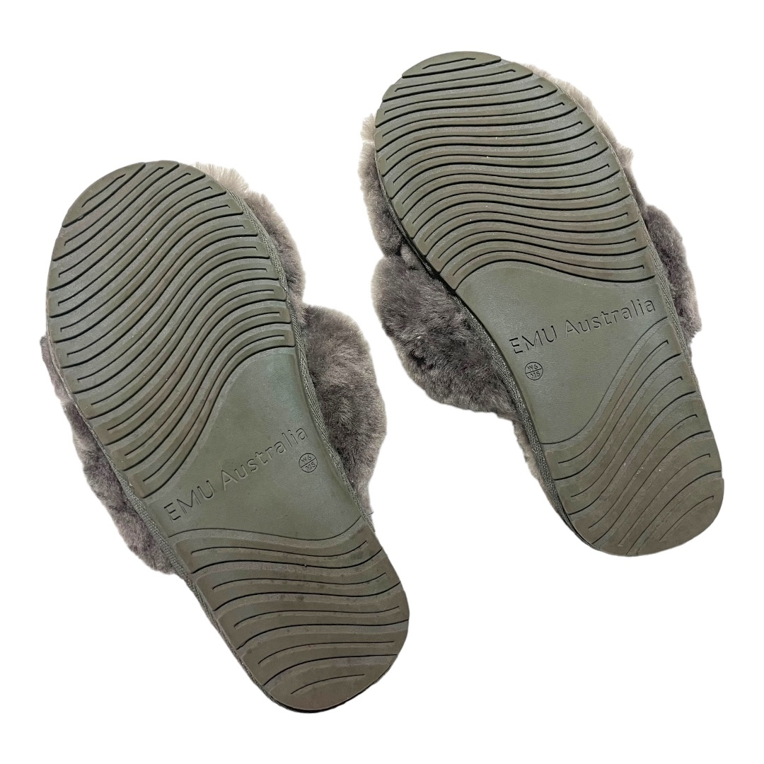 EMU Australia(emyu Австралия ) Mayberry Cross ремень мутон сандалии W6/23cm уголь мех сандалии овчина 6M041