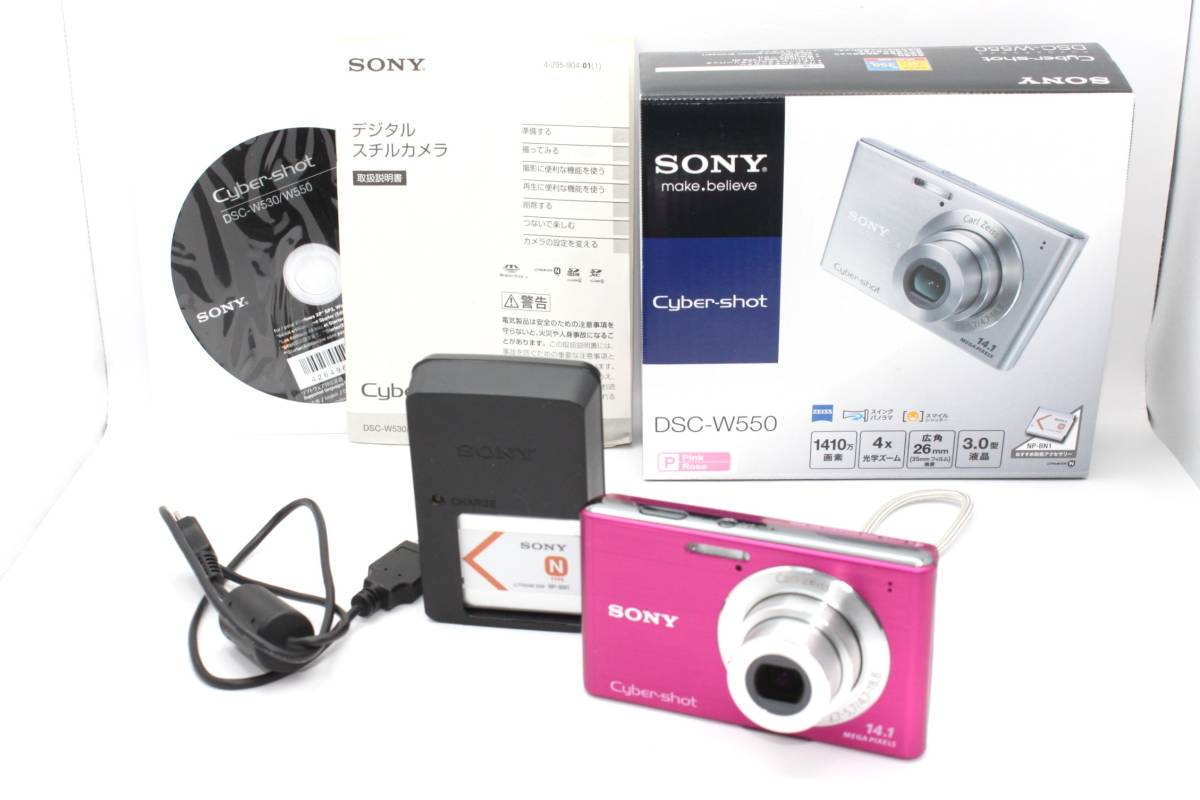 ★極上品★ソニー SONY CIBERSHOT DSC-W550 ピンク コンパクトデジタルカメラ L980#2085_画像1