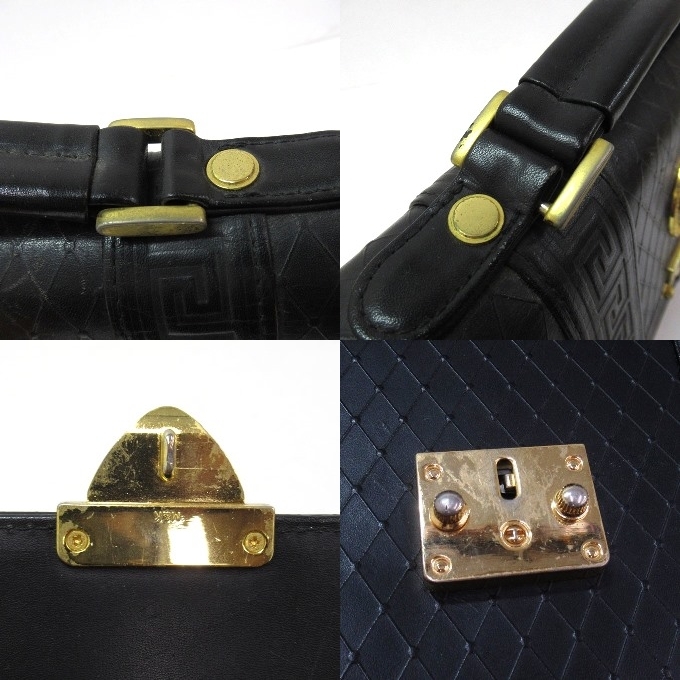 148U256★Gianni Versace ジャンニ・ヴェルサーチ グレカ模様 サンバースト セカンドバッグ クラッチバッグ ☆中古品☆_画像8