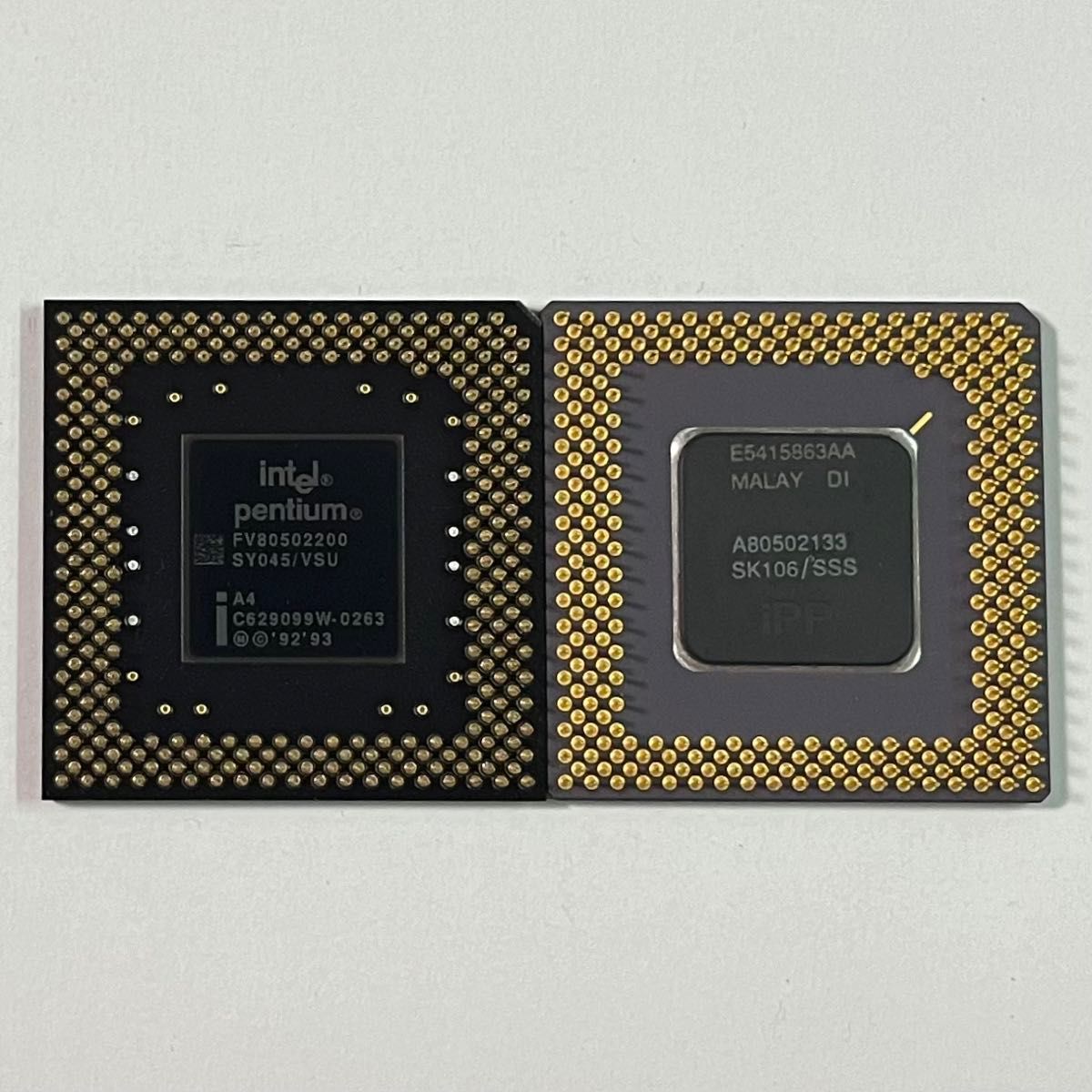 intel Pentium 133MHz/200MHz (A80502133/FV80502200) CPU2枚【ジャンク扱い】