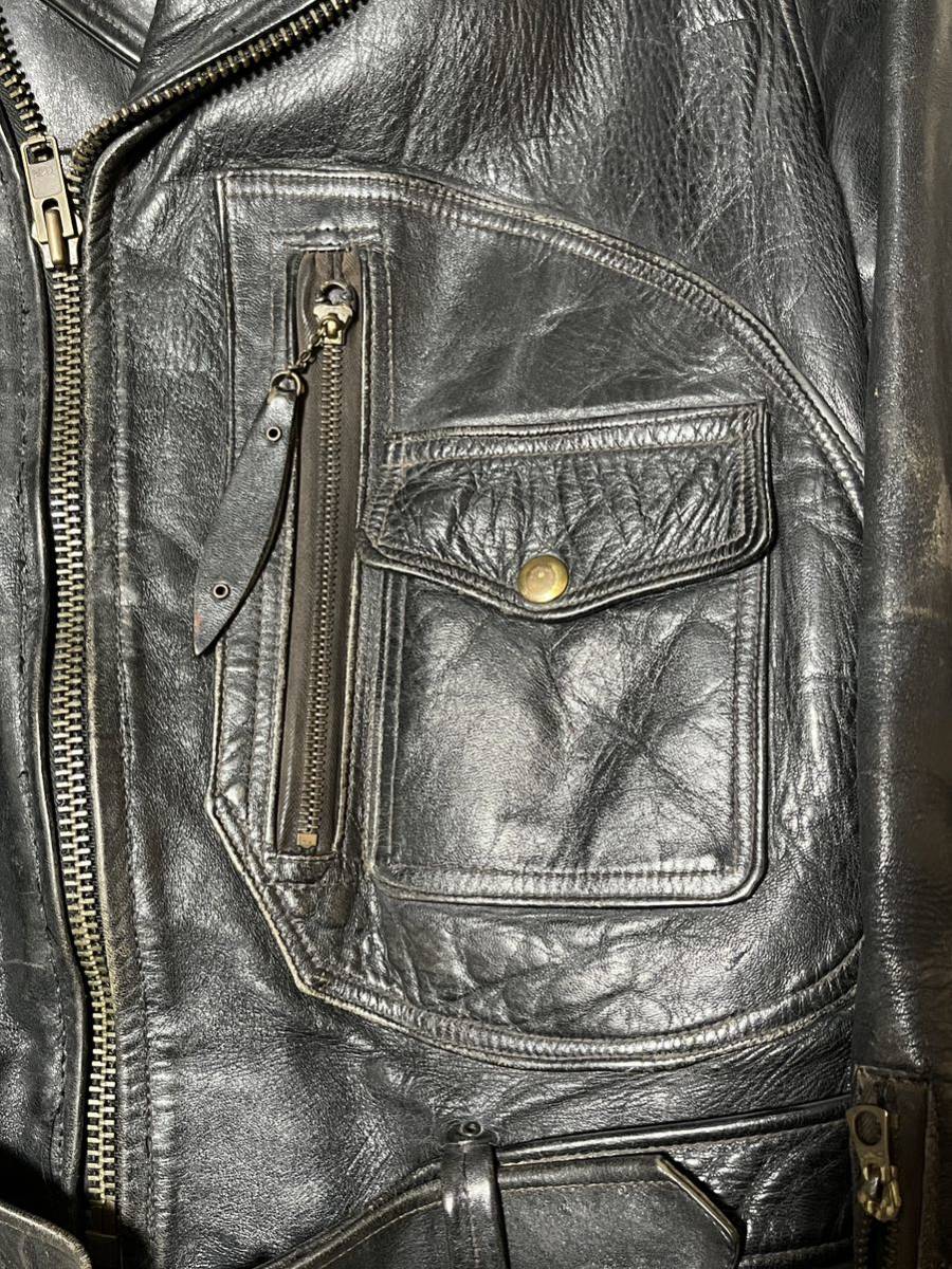 40s HERCULES Hercules D pocket W Rider's Vintage leather jacket leather jacket Harley Davidson Buco