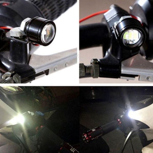 BH006:2 × dc 12vオートバイバックミラーイーグルアイフラッシュストロボ3 ledライト防水drlナイト安全信号ライト_画像4