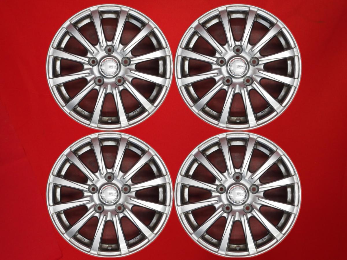 【激安 中古 4本セット】 12スポークタイプ 社外 アルミホイール 15インチ 6J インセット+53 PCD114.3 5穴 ハブ径Φ73 cc15