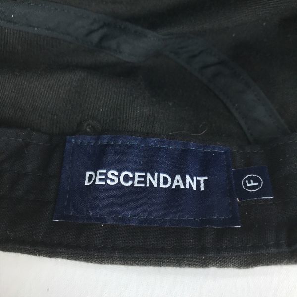 《良品◎》DESCENDANT ディセンダント★日本製*ワンポイント*デザインキャップ*帽子*ブラック*サイズF(AC975)◆YP_画像8