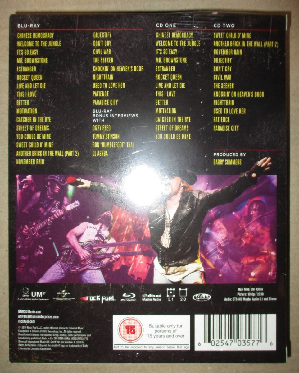 Guns N\' Roses Appetite For Democracy: 3D Live At The Hard Rock Cafe Casino, Las Vegas Blue-ray +2 sheets set CD
