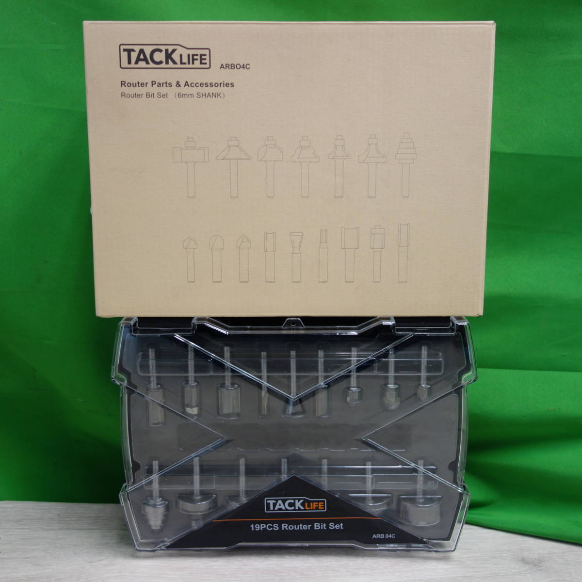 [送料無料] ほぼ未使用！美品！セット☆TACKLIFE トリマー ビット セット 6mm軸 ARB04C 19PCS Router Bit Set 工具 パーツ☆の画像1