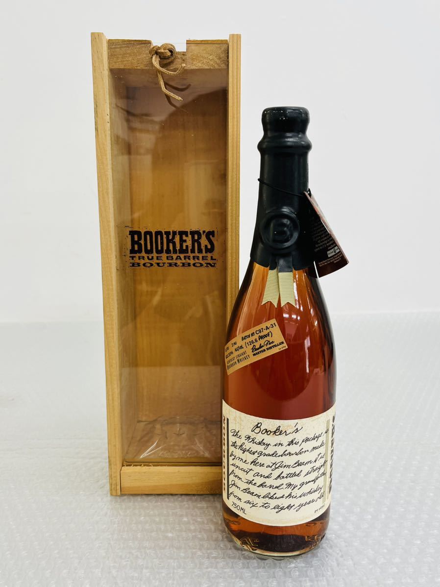 ♪ 未開栓 酒 BOURBON WHISKEY SMALL BATCH BOOKER'S TRUE BARREL 750ml 63.3％ ブッカーズ バーボン 箱付 _画像1