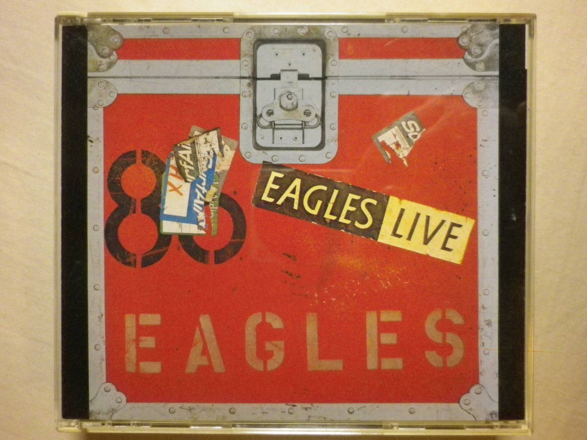 『Eagles/Eagles Live(1980)』(1989年発売,32P2-2991/2,廃盤,国内盤,歌詞付,Seven Bridges Road,Take It Easy,USロック,西海岸)_画像1