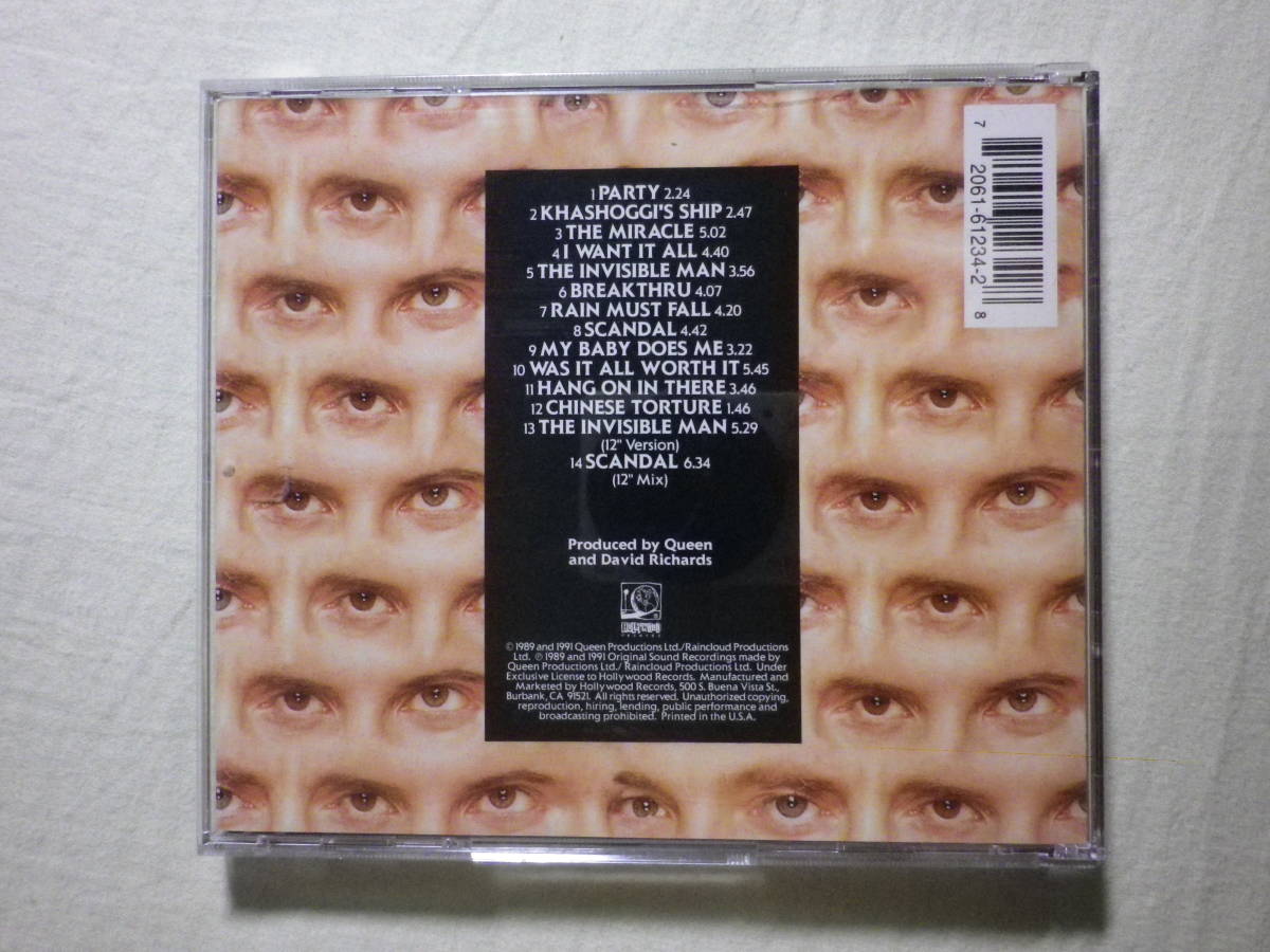 1991年再発盤 『Queen/The Miracle+4(1989)』(HOLLYWOOD RECORDS HR-61234-2,USA盤,歌詞付,I Want It All,Breakthru)_画像2