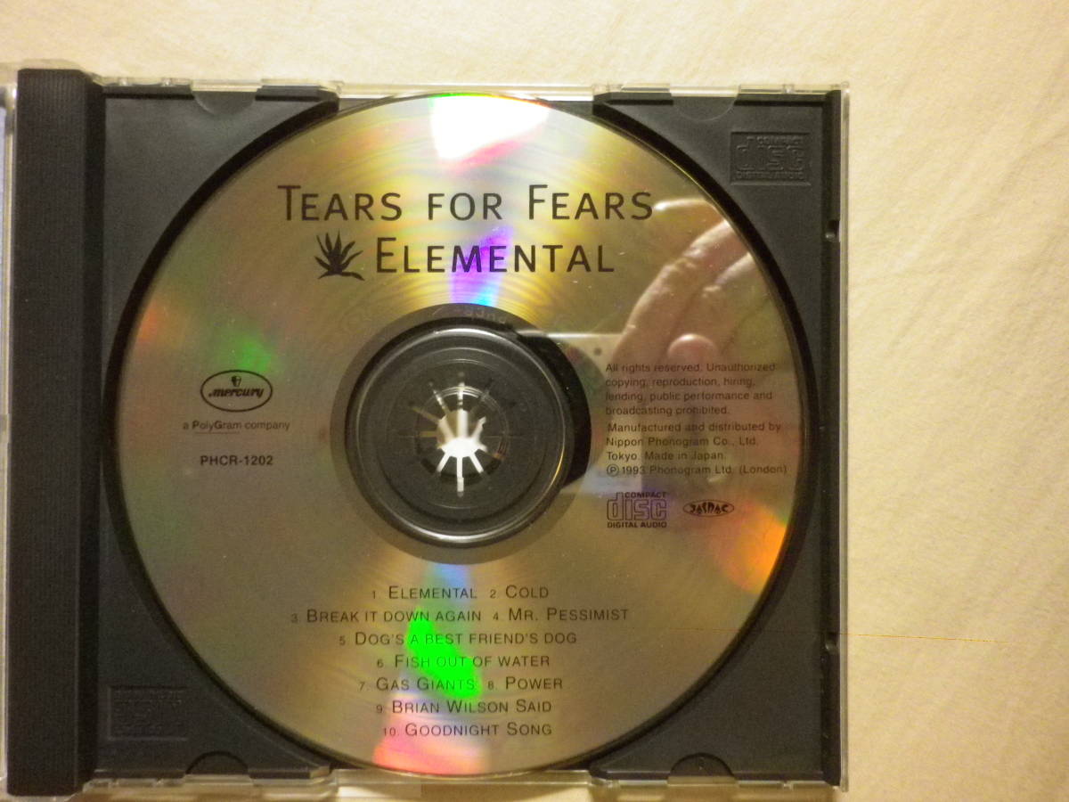 『Tears For Fears/Elemental(1993)』(1993年発売,PHCR-1202,廃盤,国内盤帯付,歌詞対訳付,Break It Down Again,Goodnight Song)_画像3