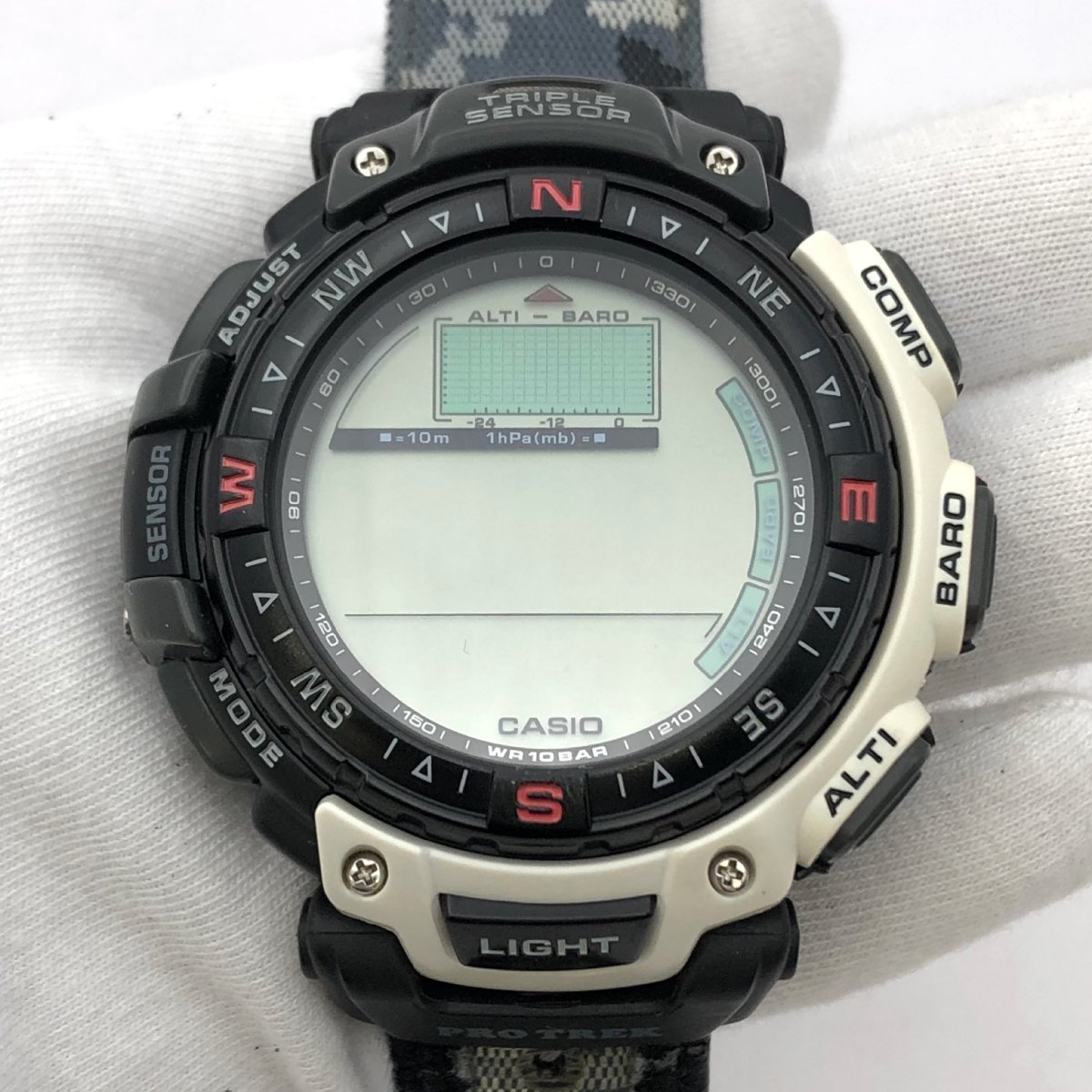 1円～/CASIO/カシオ/PRO TREK/プロトレック/PRG-40/TRIPLE SENSOR/デジタル/10BAR/クォーツ/メンズ腕時計/ジャンク/T217_画像5