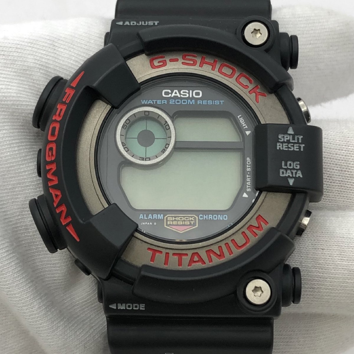 1円～/CASIO/カシオ/G-SHOCK/Gショック/FROGMAN/DW-8200/デジタル/ブラックカラー/チタン/200M/クォーツ/メンズ腕時計/ジャンク/T216_画像5