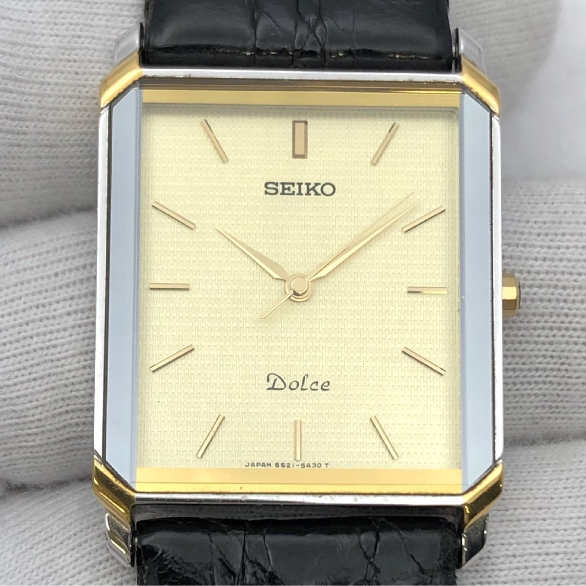 1円～/SEIKO/セイコー/DOLCE/ドルチェ/5S21-5A20/3針/コンビカラー/スクエア/クォーツ/レディース腕時計/ジャンク/T236_画像3