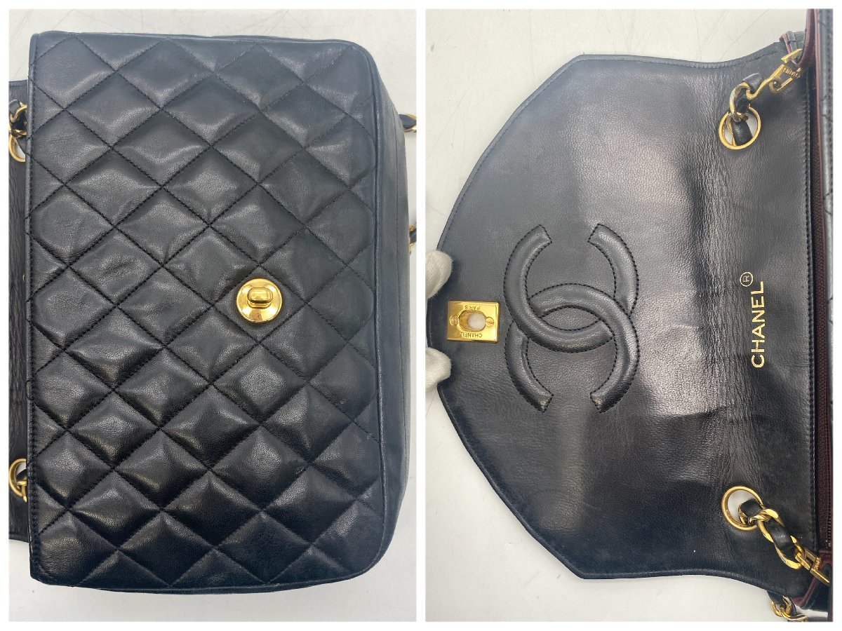 1円～/CHANEL/シャネル/マトラッセ/ラムスキン/ココマーク/ブラック/ゴールド金具/ショルダーバッグ/バッグ/HM047_画像8