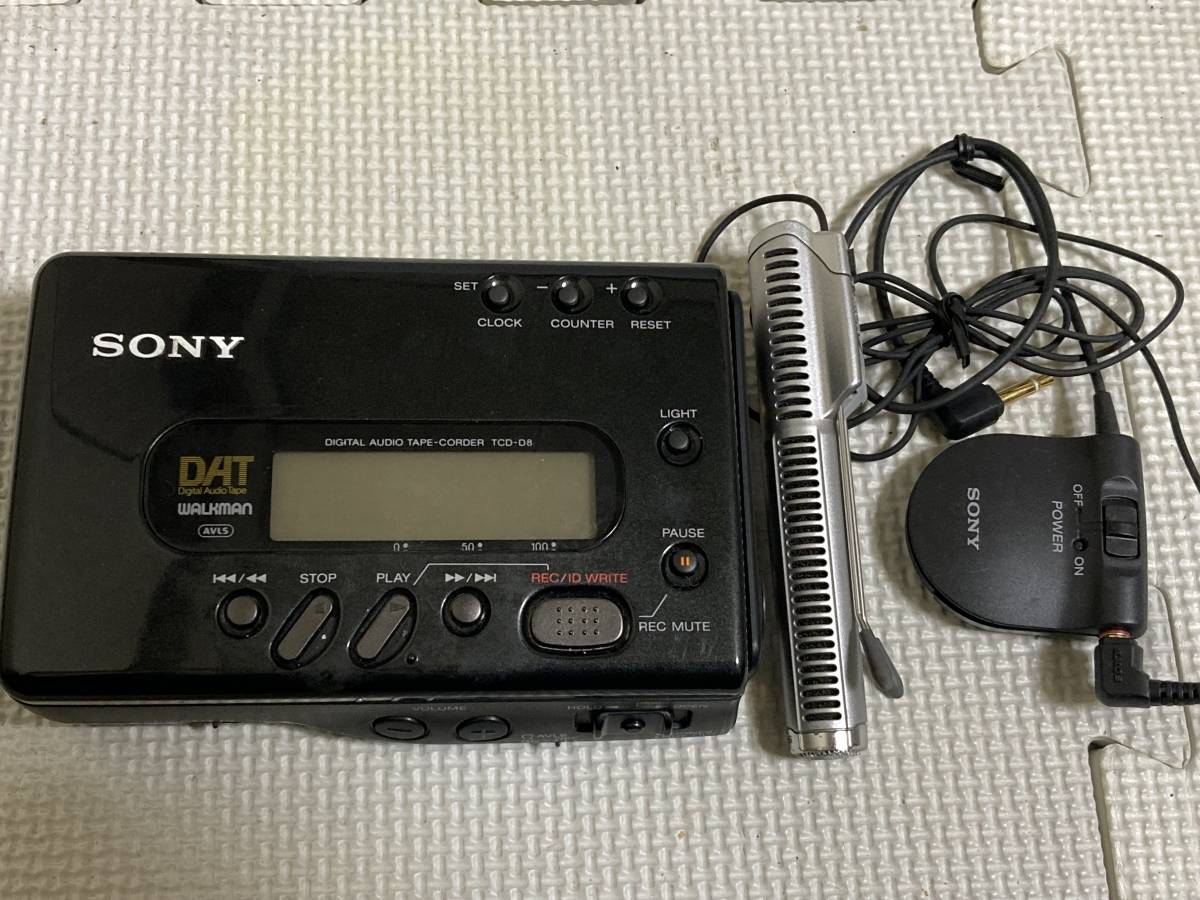 SONY ソニー ウォークマン TCD-D8 DAT カセットテープ レコーダー/ECM-Z60 エレクトレットコンデンサーマイクロホン セット_画像1