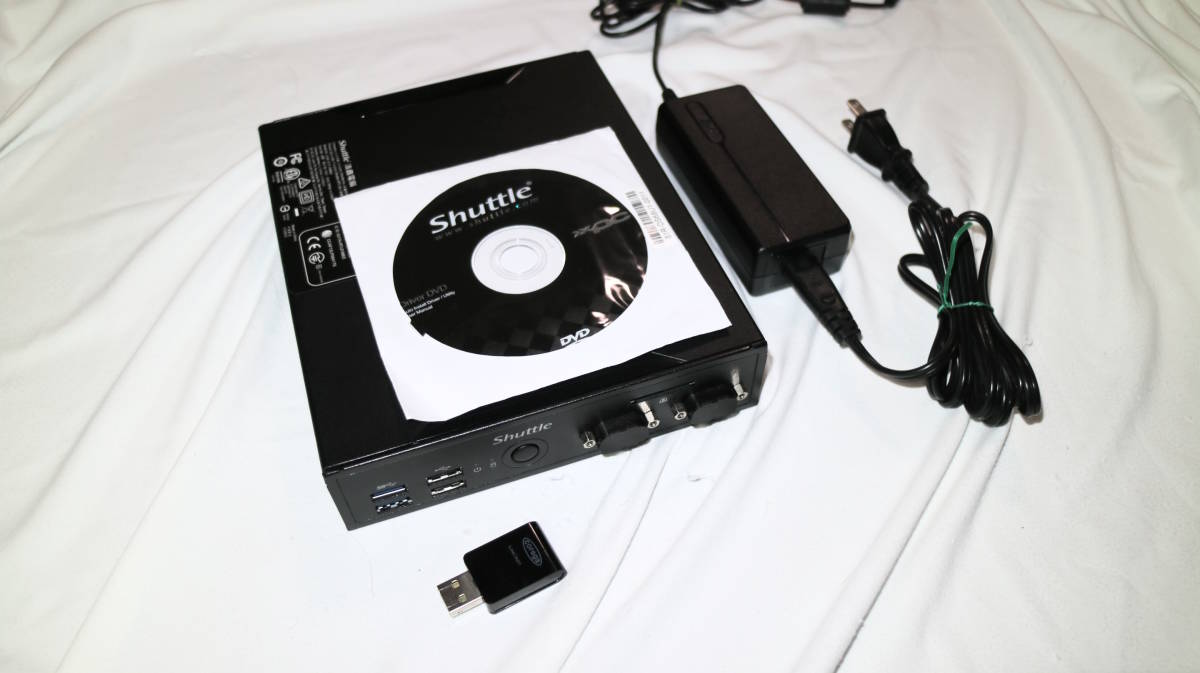 Shuttle XPC DS68U(HDD320GB、メモリ2GB、ACアダプター、ドライバーDVD、USB無線LANアダプター付、Win10インストール済）_画像2