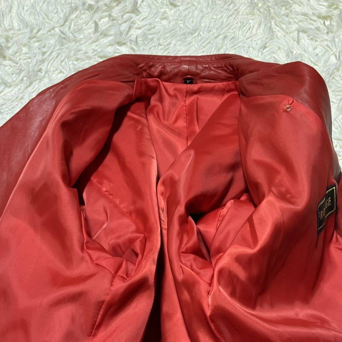 1円 希少色 極美品 Lサイズ トレンチコート レザー レッド 赤 1円 希少色 極美品 Lサイズ トレンチコート レザー レッド 赤