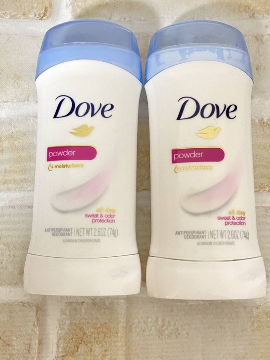 〈送料無料〉 ダヴ デオドラント 【パウダー】 74g 2本セット 制汗剤 スティック ダブ dove 石鹸 アメリカ ソープバー _画像1