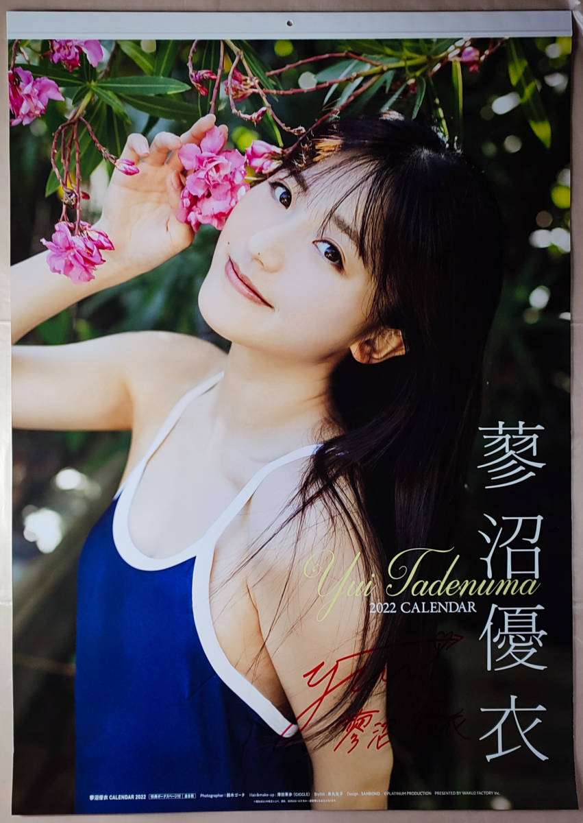直筆サイン入り 蓼沼優衣 2022年 カレンダー B2サイズ 8枚綴り。未使用美品。ハゴロモ TRY-X 送料無料即決!