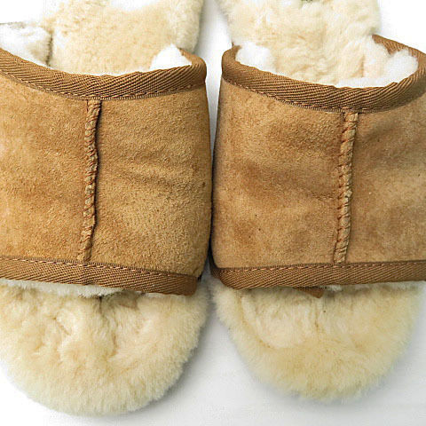 【格安】1,000円～ UGG アグ MELLIE ムートン スリッパ サンダル ベージュ系 サイズ25 [M4496]_画像2