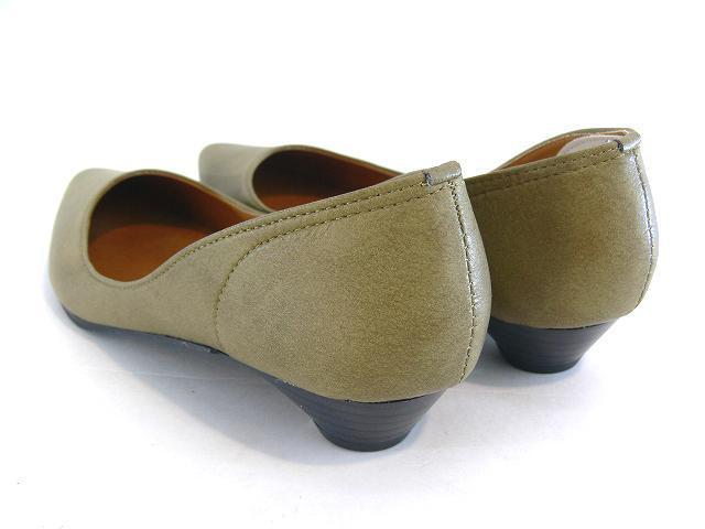 37lk бесплатная доставка по всей стране туфли-лодочки женский low каблук боль . нет .... сделано в Японии гладкий свадьба едет туфли-лодочки ( хаки )