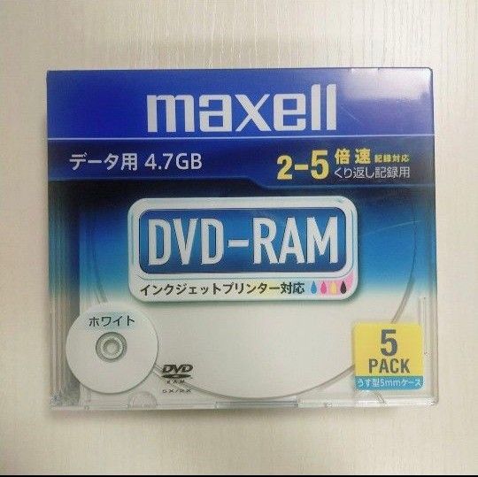 maxell データ用 DVD-RAM DRM47PWC.S1P5S A データ用DVD マクセル