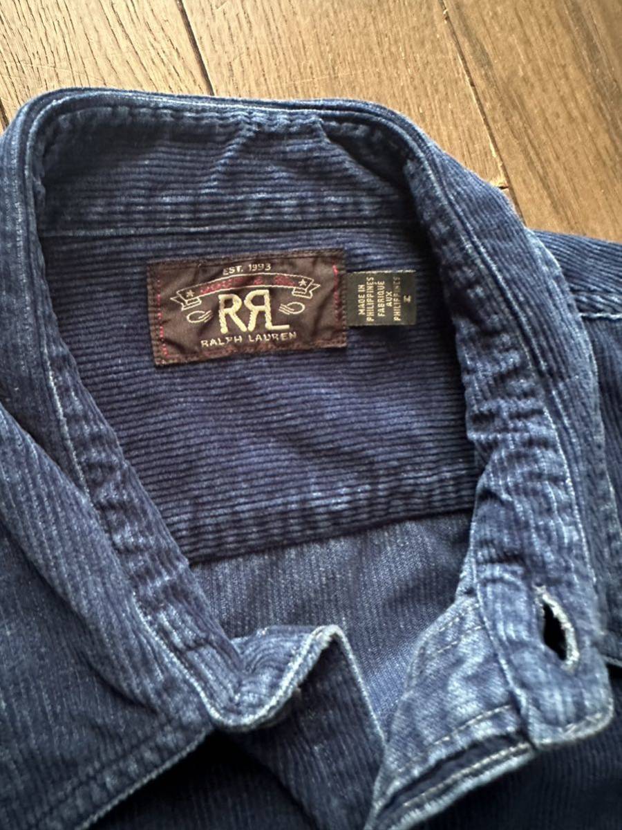 RRL インディゴコーディロイワークシャツ サイズM 美Used品_画像2