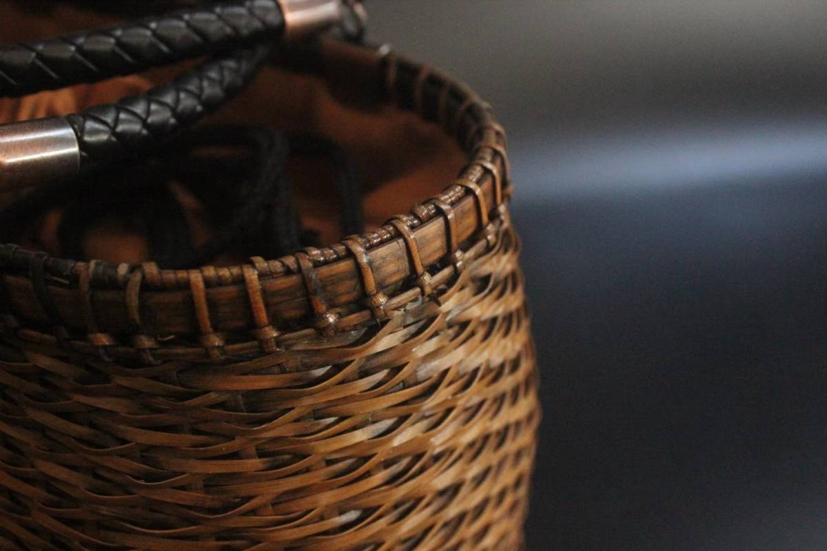 新入荷★自然竹編み上げカゴバック　 手作りバスケット　ナチュラル買い物カゴ　収納バッグ_画像7