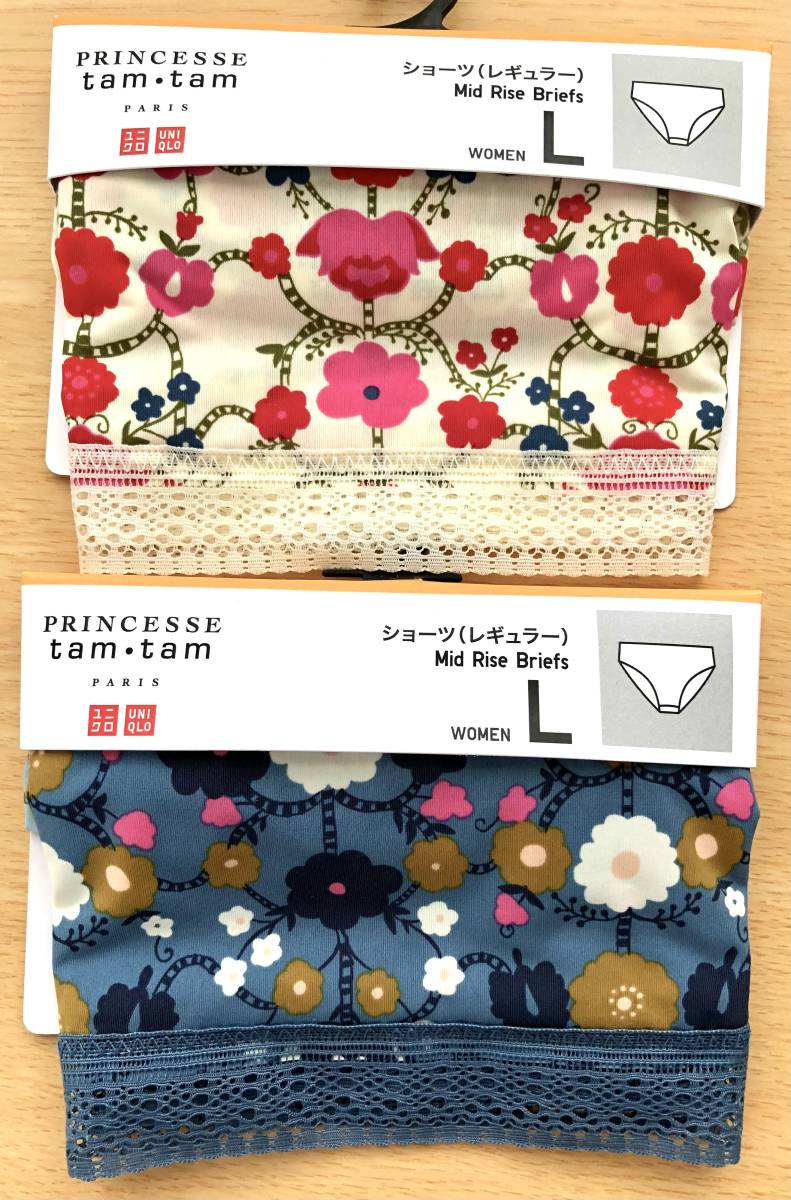 新品 UNIQLO×PRINCESSE tam・tam　ショーツ2枚セット（L）②　プリンセスタムタム　ユニクロ　コラボ_画像1