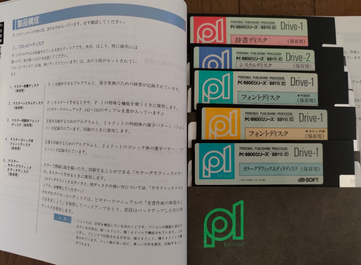 希少 パーソナル パブリッシング プロセッサ p1 for PC-8801シリーズ、PC88VA db-SOFT デービーソフト ワープロソフトの画像1