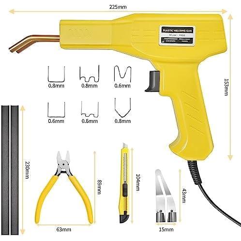★イエロー★ 150Wハイパワープラスチック溶接機キット 自動車 カーバンパー修理溶接 1つのスムージングプレートの2イン1のプラスチック溶_画像2