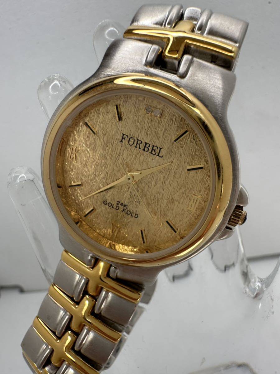 【FORBEL】クォーツ 腕時計 ゴールド 24K 中古品　電池交換済み　稼動品　72-5_画像1