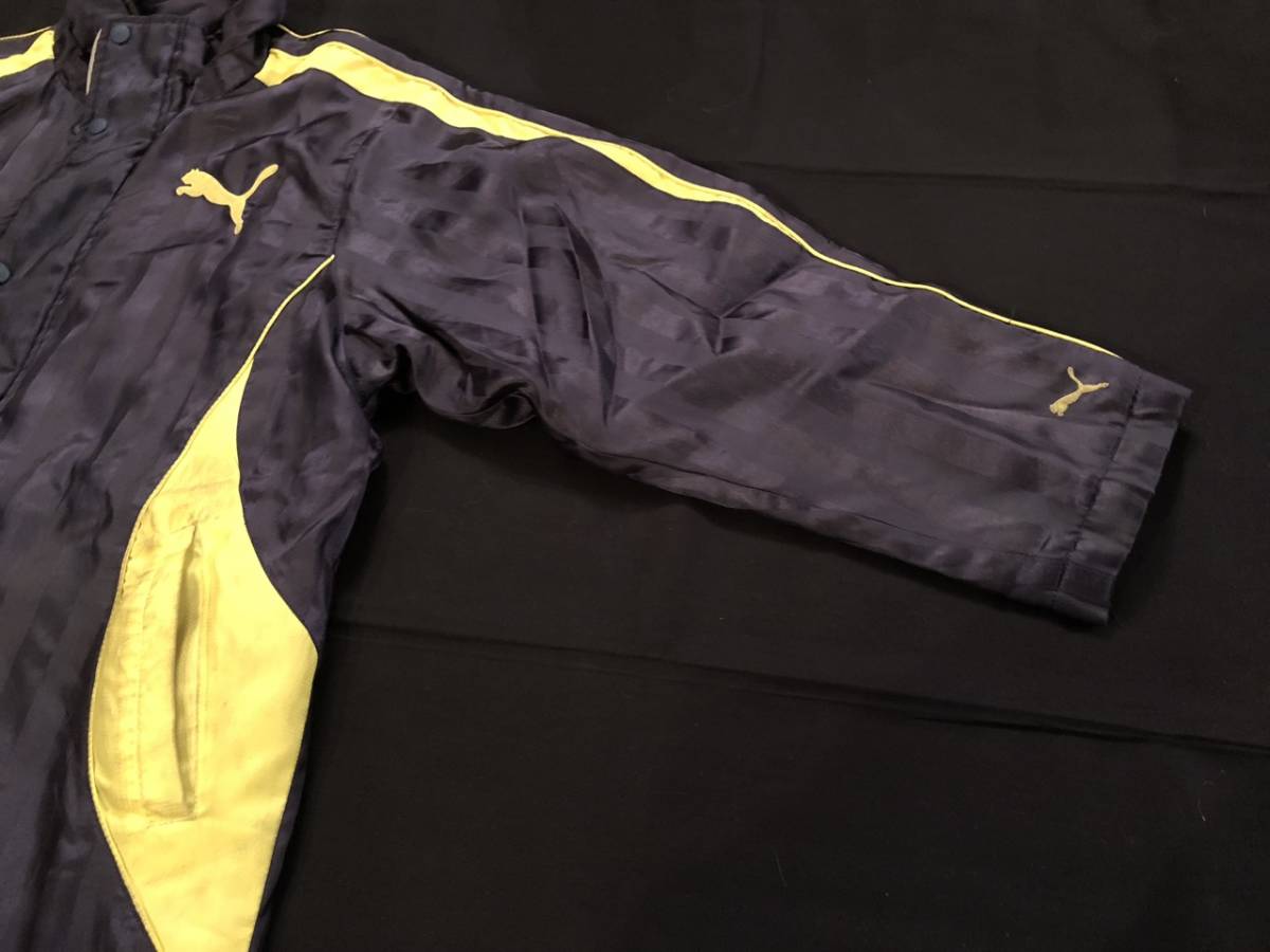 *PUMA Puma bench пальто размер 160 темно-синий / желтый * б/у товар *