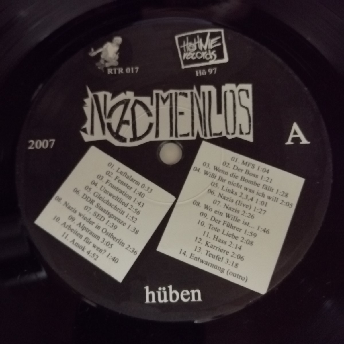 D01 中古LP 中古レコード　NAMENLOS 1989-89 ドイツ盤　HO-97 RTR 017 パンク_画像8