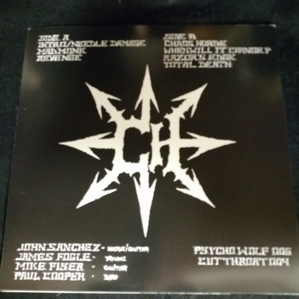 D01 中古LP 中古レコード　CHAOS HORDE demo86 US盤　psycho wolf 006 US　スラッシュ　スピードメタル_画像2