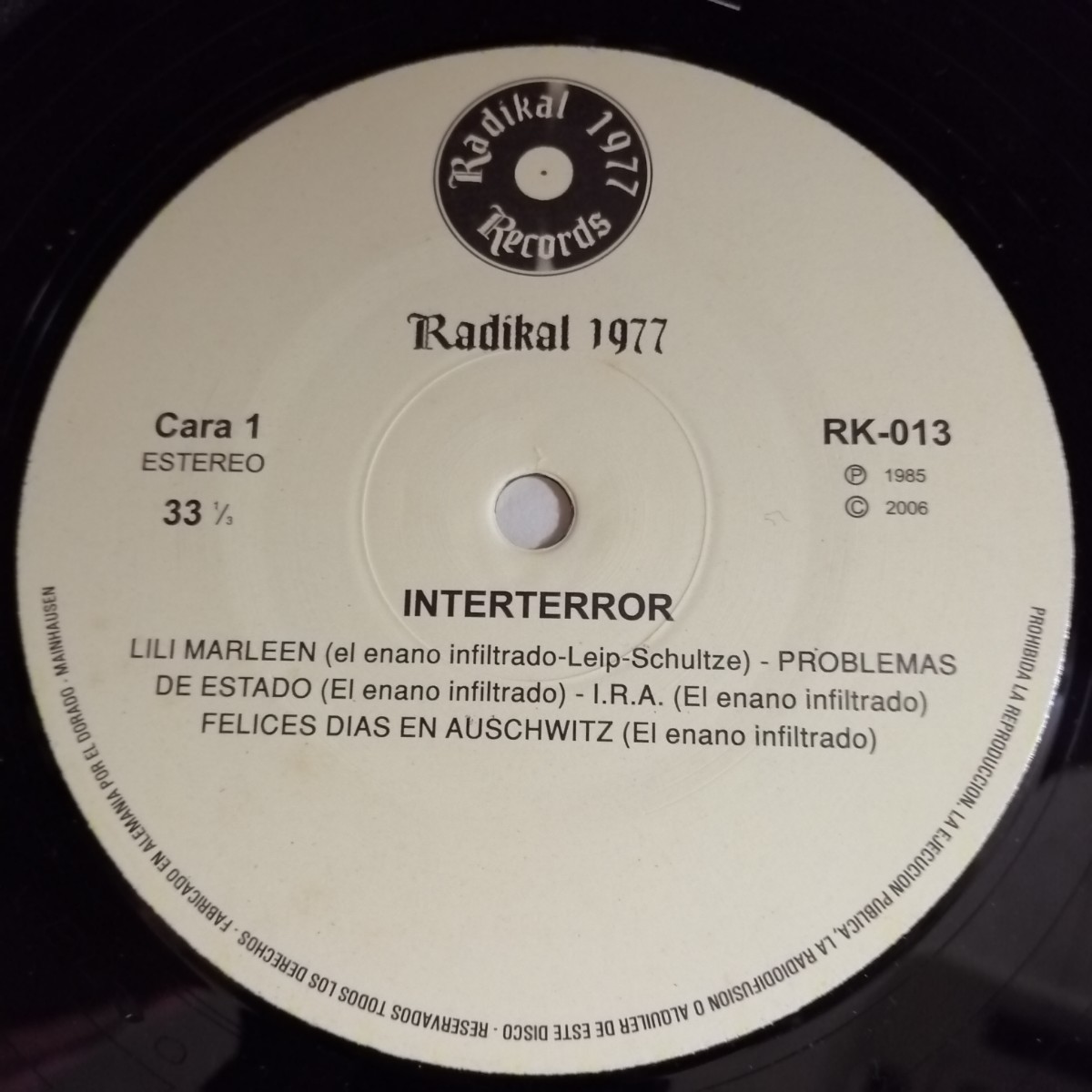 D01 中古LP 中古レコード　INTERTERROR interterror RK-LP-013 スペイン盤　パンク_画像5