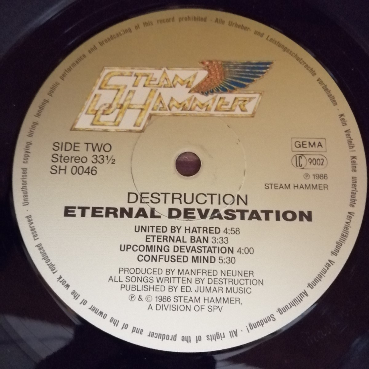 D01 中古LP 中古レコード DESTRUCTION eternal devastation SH 0046 ドイツ スラッシュ スピードメタルの画像5