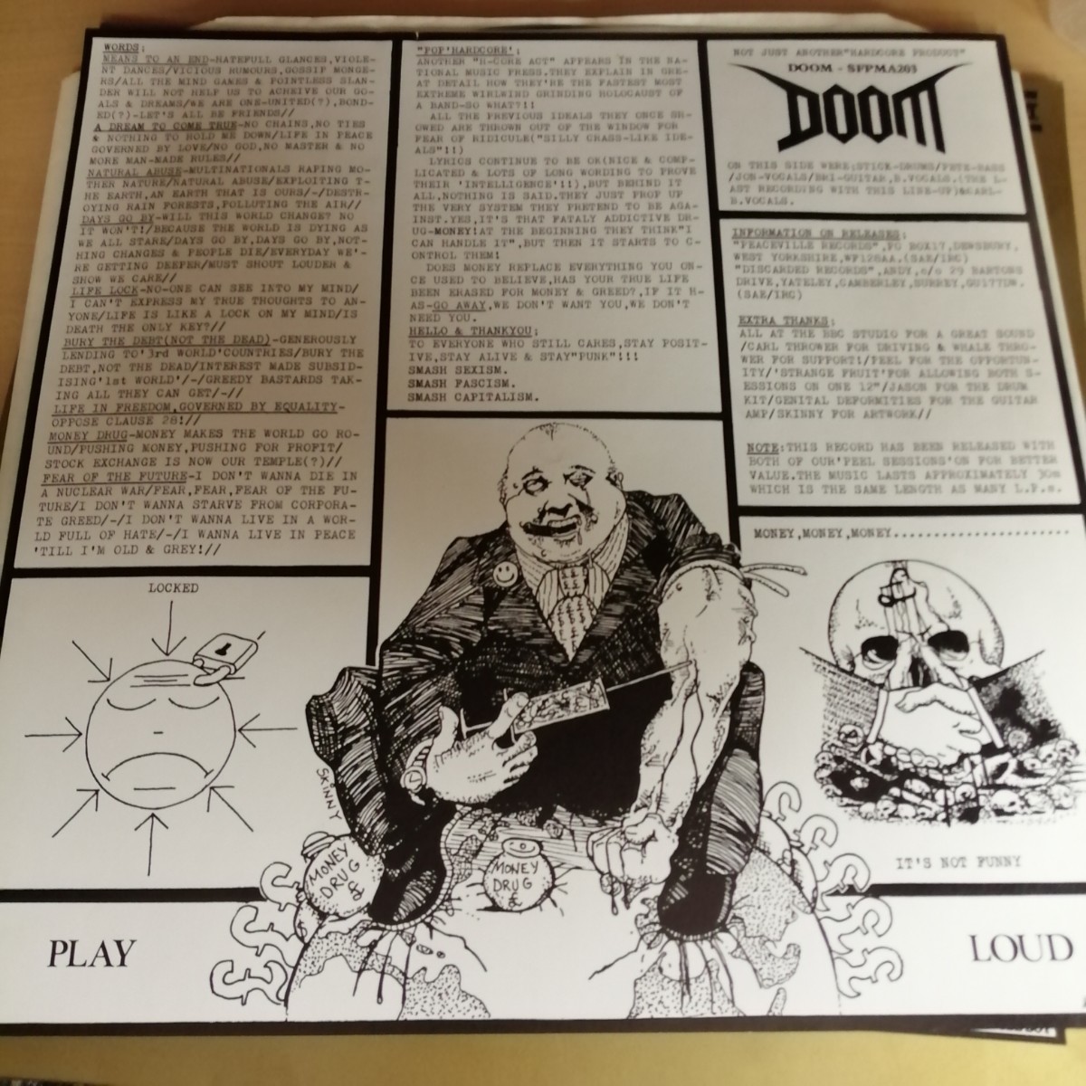 D01 中古LP 中古レコード DOOM double peel sessions SFPMA203 UK盤 ハードコア UKパンクの画像6