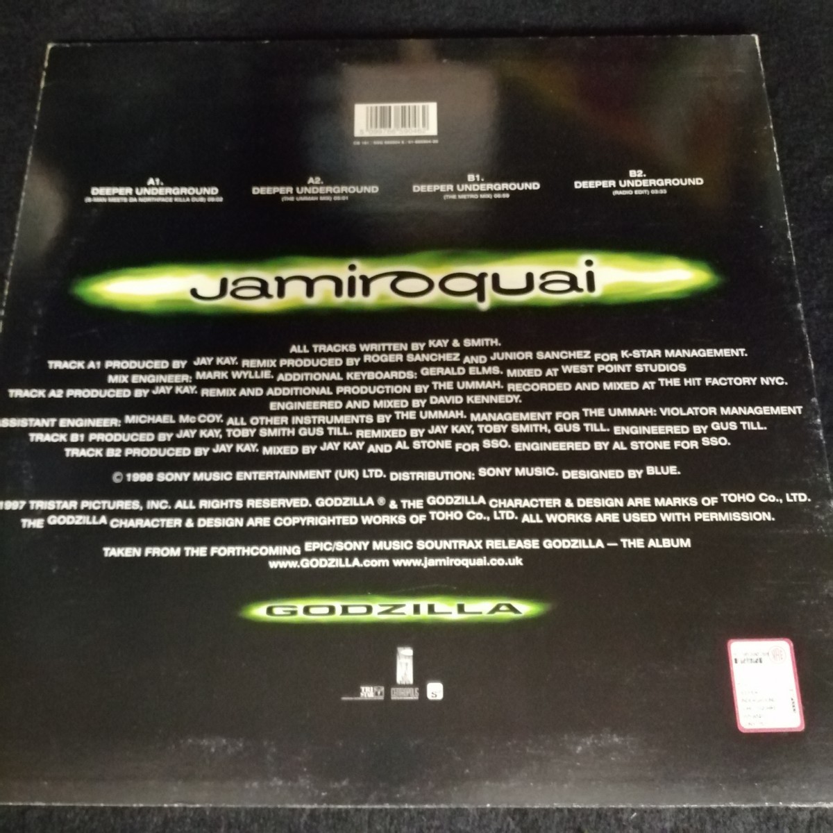 D01 中古LP 中古レコード　ジャミロクワイ　JAMIROQUAI deeper underground EU盤_画像2