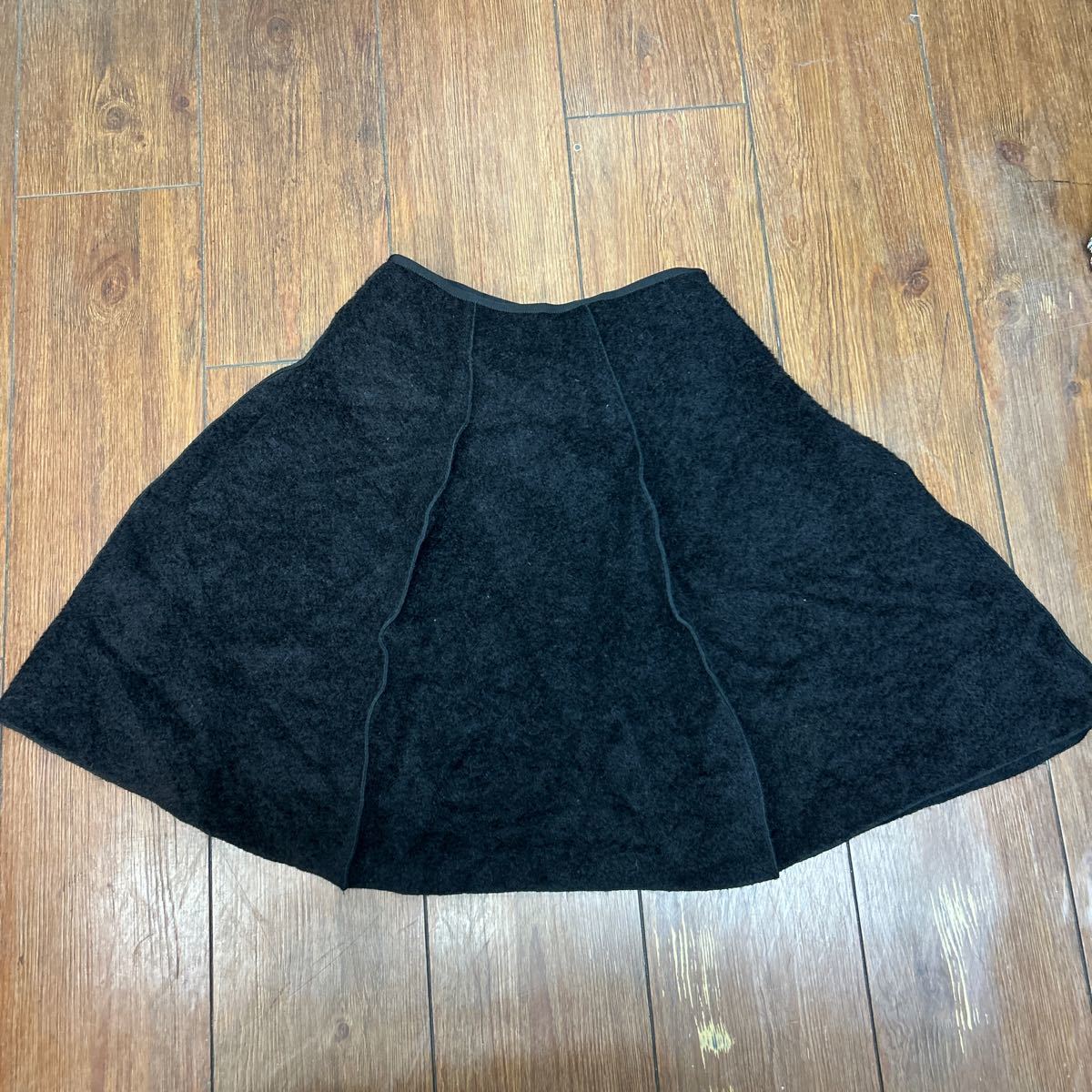 armani collezioni Armani Boyle do wool mo hair . miniskirt black 42 knees height skirt pleated skirt i1