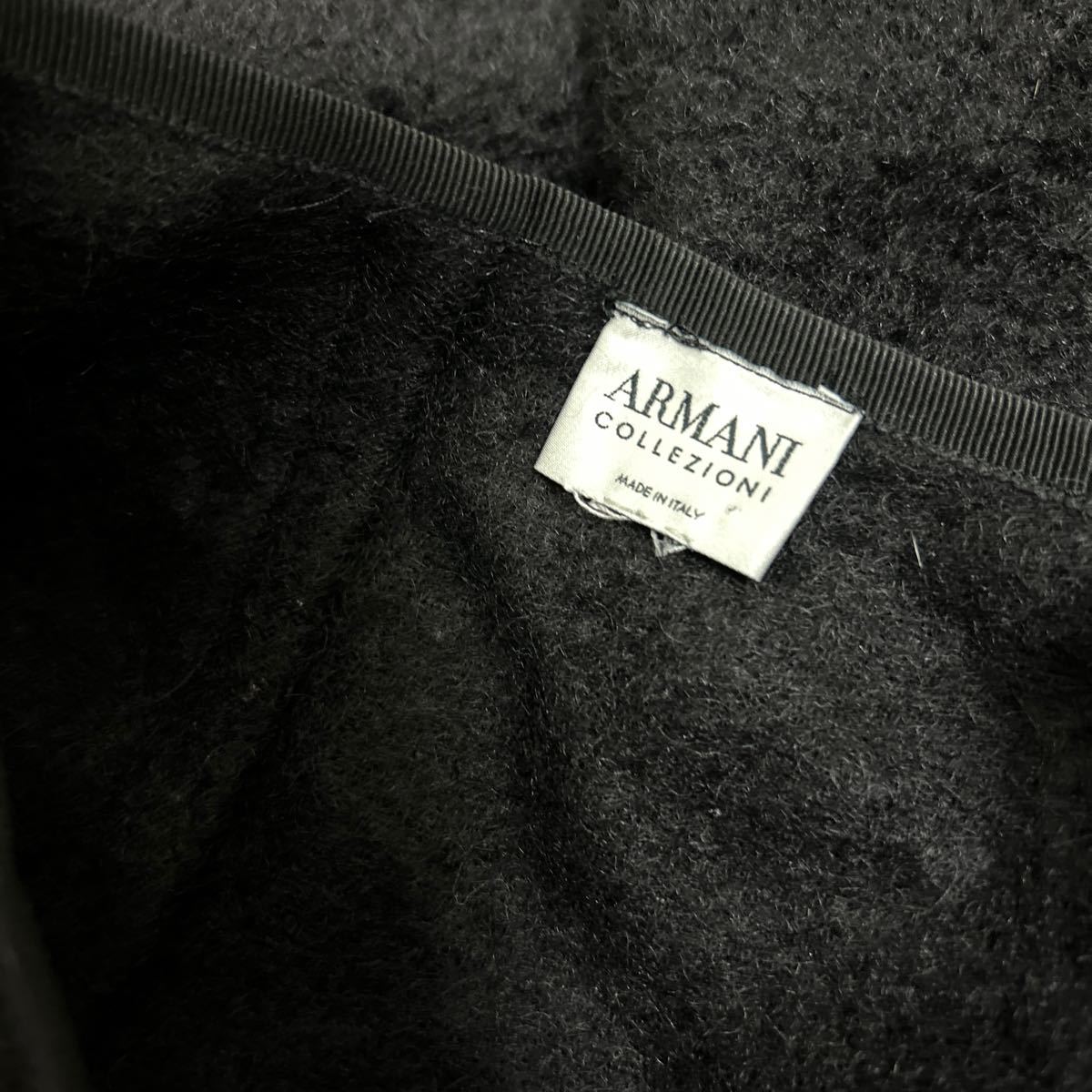 armani collezioni Armani Boyle do wool mo hair . miniskirt black 42 knees height skirt pleated skirt i1
