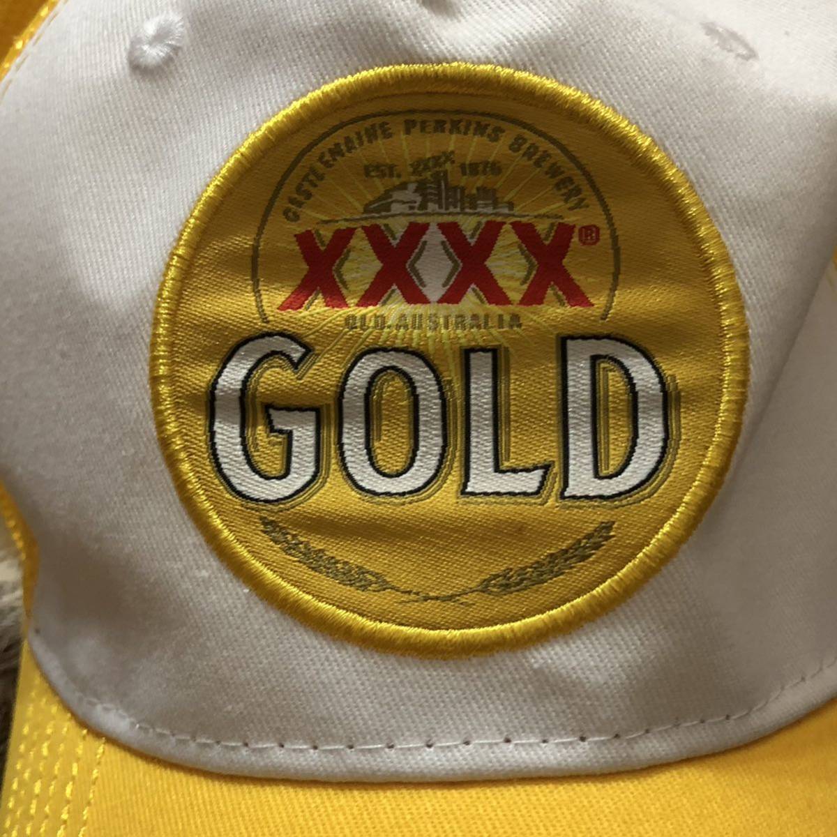 XXXX 4X Beer Gold White & Yellow Truckers Baseball Mesh Cap フォーエックスゴールド メッシュベースボール キャップ、帽子/黄白/ビール_画像10