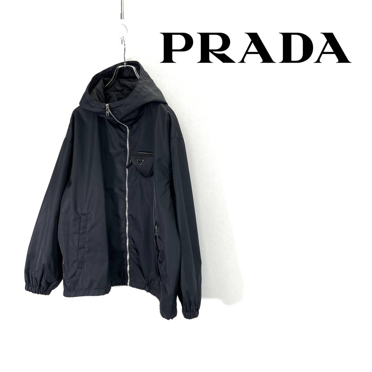 2021AW PRADA Re-Nylon プラダ トライアングル ロゴ ポケット ナイロン ジャケット コート size 40 291964 0120541