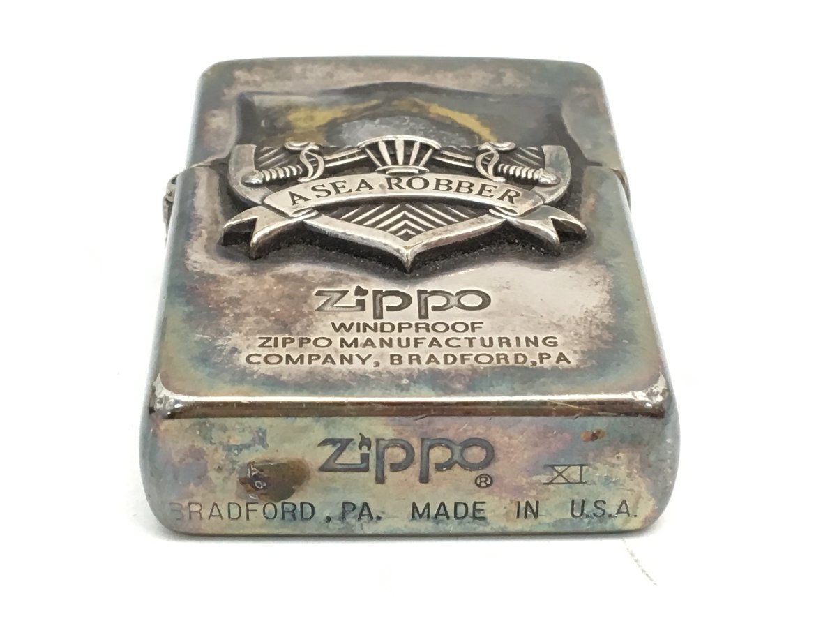 ■Zippo オイルライター A SEA ROBBER 1995年製 火花あり 箱付き 中古【UW010446】_画像7