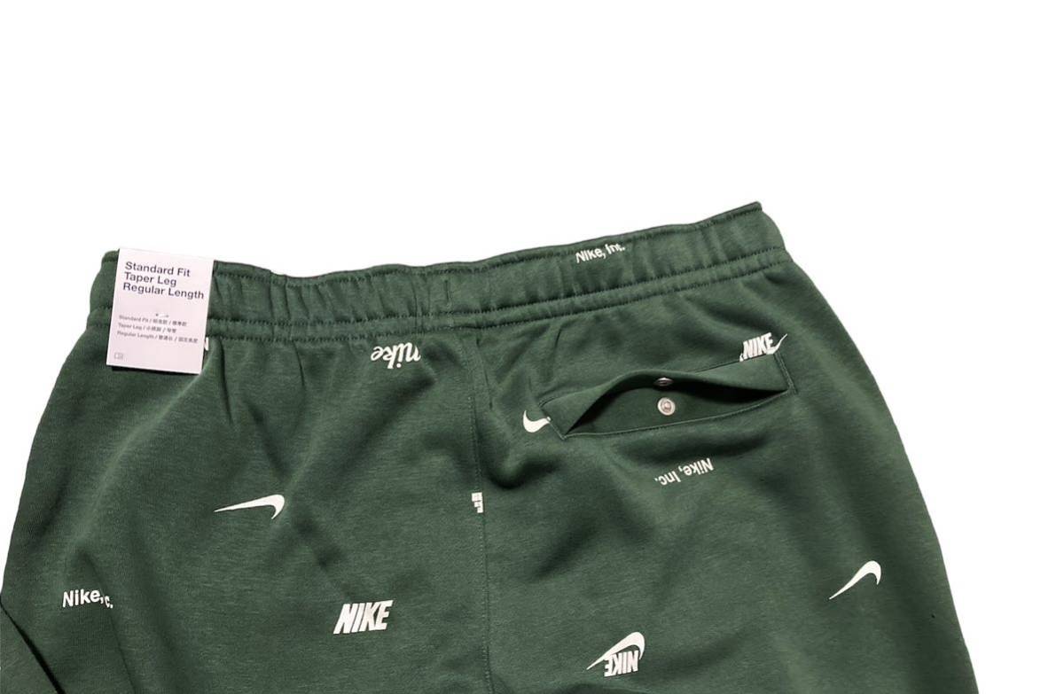 新品 正規品【NIKE/ナイキ】ナイキ NK CLUB + BB フーディ＋パンツ 上下セット◆◆裏起毛◆L◆グリーン◆swoosh _画像9